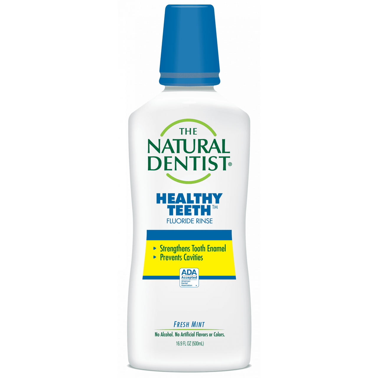Natural Dentist Healthy Teeth Anti-Cavity Fluoride Mouth Rinse, Fresh Mint - 16 Oz